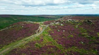 Higger Tor at the Peak District National Park - aerial view - drone photography
