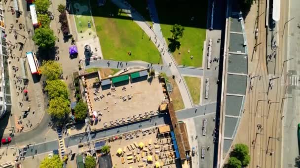 Picadilly Gardens Manchester Top View Drone Photography — Wideo stockowe