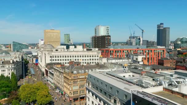 Aerial View City Manchester Manchester United Kingdom August 2022 — стоковое видео