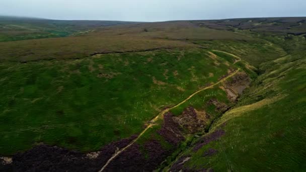 Beautiful Landscape Peak District National Park Drone Photography — Stockvideo