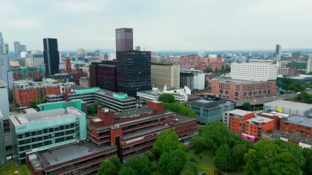 Yukarıdan Manchester Üniversitesi Kampüsü Manchester Rli Kingdom Ağustos 2022 — Stok video