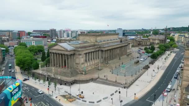 George Hall City Liverpool Αεροφωτογραφία Liverpool Ηνωμενο Βασιλειο Αυγούστου 2022 — Αρχείο Βίντεο