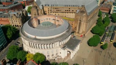 Central Library of Manchester from above - drone photography