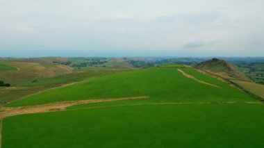 Amazing landscape of Peak District National Park - aerial view - drone photography