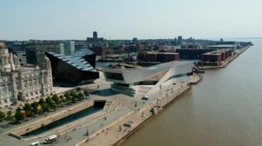 Museum of Liverpool at Pier Head - aerial view - LIVERPOOL, UNITED KINGDOM - AUGUST 16, 2022