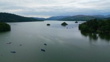 Windermere Lake in the Lake District National Park - aerial view - drone photography