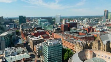 Aerial view over Manchester Deansgate - drone photography
