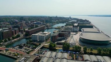 Yukarıdan güzel Liverpool Limanı - İHA fotoğrafçılığı