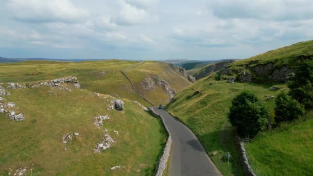Amazing Landscape Peak District National Park Aerial View Drone Photography — Vídeo de Stock