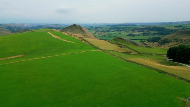 Amazing Landscape Peak District National Park Aerial View Drone Photography — Stock video