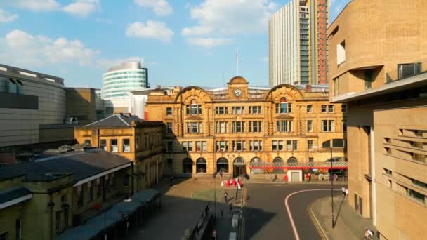Victoria Station Manchester Aerial View Manchester United Kingdom August 2022 — Video Stock