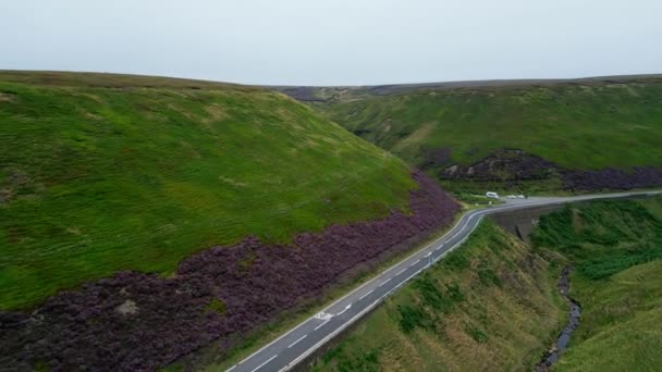 Snake Pass Peak District National Park Aerial View Drone Photography — Vídeo de Stock