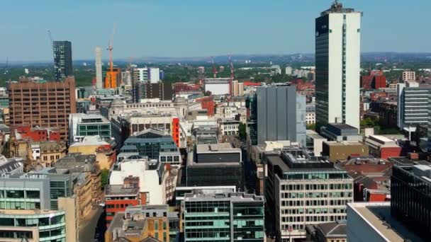 Aerial View City Center Manchester Manchester United Kingdom August 2022 — Video Stock
