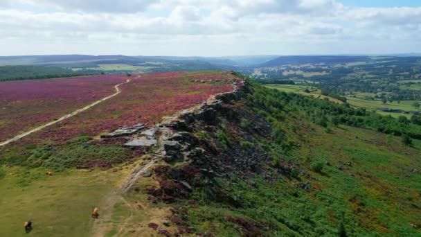 Peak District National Park Aerial View Drone Photography — Stockvideo