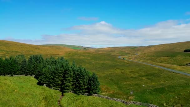 Beautiful Landscape Yorkshire Dales National Park Drone Photography — Stock videók