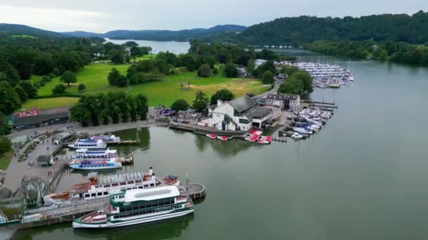 Windermere Lake District National Park Aerial View Windermere United Kingdom — Αρχείο Βίντεο