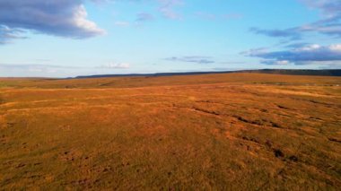 Sunset over Snake Pass in the Peak District National Park - drone photography