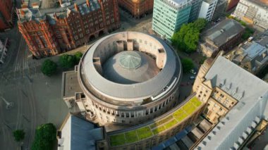 Central Library of Manchester from above - drone photography