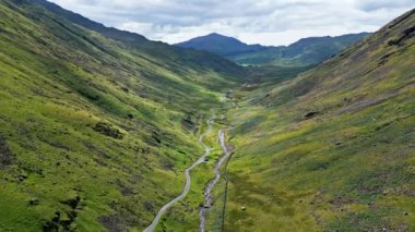 Beautiful valley in the Lake District National Park - aerial view - drone photography