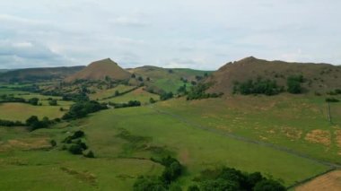 Amazing landscape of Peak District National Park - aerial view - drone photography