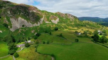 The amazing mountains and valleys at Lake District National Park in England - aerial view - drone photography