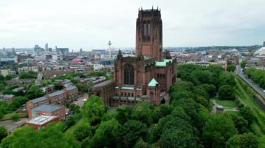 Liverpool Cathedral from above - aerial view - drone photography