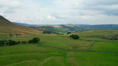 Amazing landscape of Peak District National Park - aerial view - drone photography