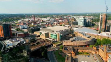 Manchester Arena aerial view from above - MANCHESTER, UNITED KINGDOM - AUGUST 15, 2022
