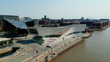 Museum of Liverpool at Pier Head - aerial view - LIVERPOOL, UNITED KINGDOM - AUGUST 16, 2022