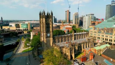 Manchester Cathedral - aerial view - drone photography