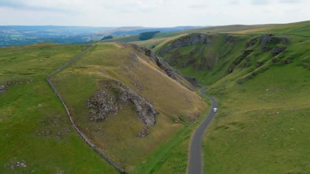 Amazing Landscape Peak District National Park Aerial View Drone Photography — Vídeo de Stock