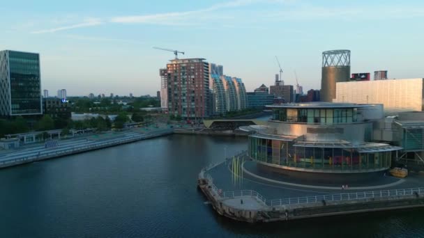 Lowry Manchester Salford Quays Media City Ηνωμένο Βασίλειο Manchester Ηνωμένο — Αρχείο Βίντεο