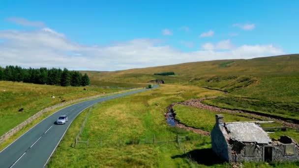 Beautiful Landscape Yorkshire Dales National Park Drone Photography — Vídeo de Stock