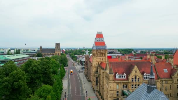 Muzeum Manchesteru Univerzitním Kampusu Letecký Pohled Manchester Spojené Království Srpna — Stock video
