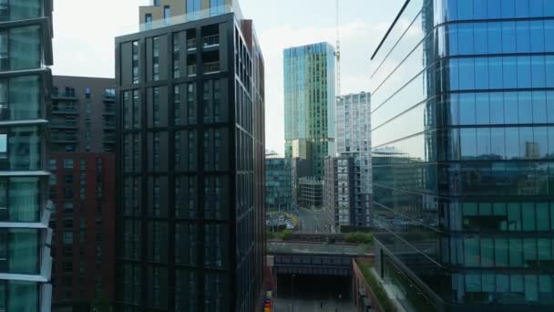 Bâtiments Bureaux Modernes Manchester Embankment Manchester Royaume Uni Août 2022 — Video