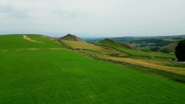 Amazing Landscape Peak District National Park Aerial View Drone Photography – Stock-video