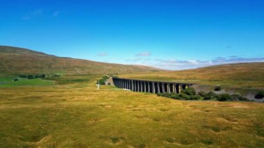 Beautiful Ribble Valley at Yorkshire Dales National Park - aerial view - drone photography