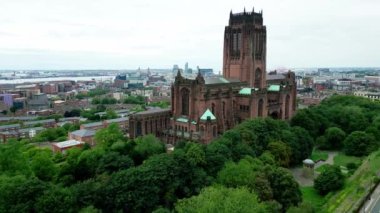 Liverpool Cathedral from above - aerial view - drone photography