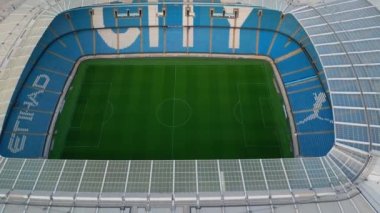 Etihad Stadium of Manchester City - aerial view - MANCHESTER, UNITED KINGDOM - AUGUST 15, 2022