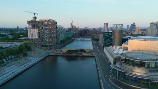 Lowry Manchester Salford Quays Media City Manchester United Kingdom August — Stok video
