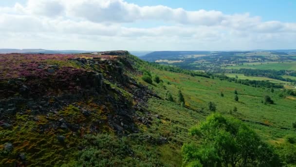 Peak District National Park Aerial View Drone Photography — Vídeo de stock