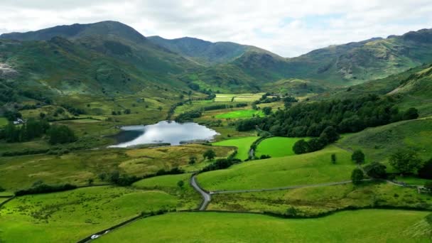 Wonderful Lake District National Park Drone Photography — Vídeo de stock