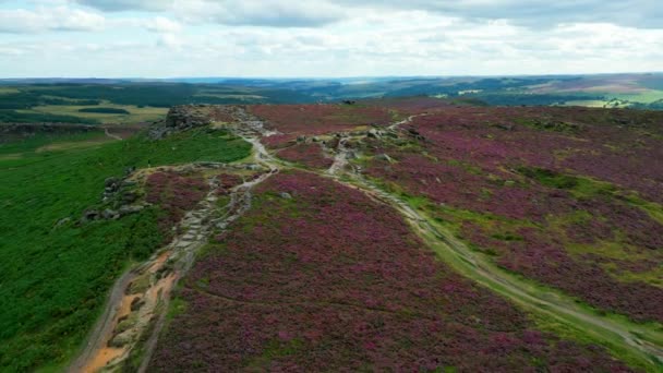 Peak District National Park Aerial View Drone Photography — Vídeo de stock