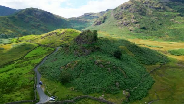 Amazing Landscape Lake District National Park Drone Photography — Vídeos de Stock