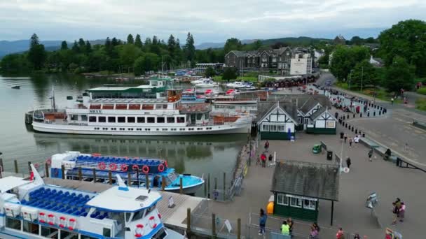 Windermere Lake District National Park Aerial View Windermere United Kingdom — Vídeos de Stock