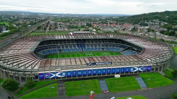 Murrayfield Stadium Edinburghu Shora Letecký Pohled Edinburgh Spojené Království Října — Stock video