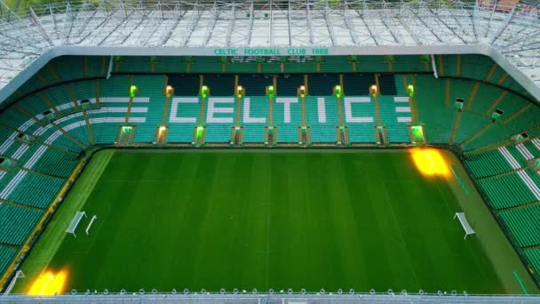 Celtic Stadium Glasgow Adalah Kandang Dari Celtic Glasgow Aerial View — Stok Video