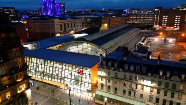 Центр Глазго Ночью Glasgow United Kingdom Октября 2022 — стоковое видео