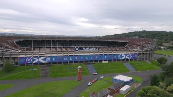 Murrayfield Stadium Edinburgh Ovanifrån Flygvy Edinburgh Förenade Kungariket Oktober 2022 — Stockvideo