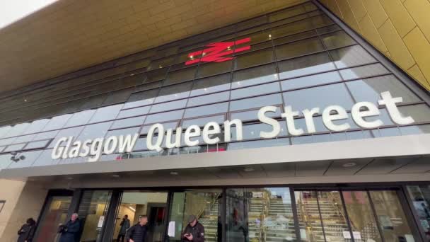 Queen Street Állomás Glasgow Ban Glasgow Egyesült Királyság Október 2022 — Stock videók